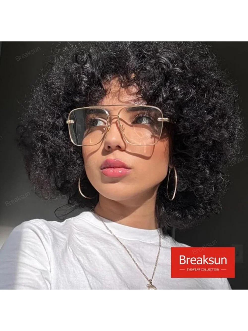 Oversized Square Aviator Sunglasses for Men & Women | Fashion Metal Frame